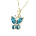 thumbnail image 2 of Galaxy Gold GG 14K Yellow Gold 0.6 Carat Blue Topaz Butterfly Necklace - December Birthstone - Communication & Serenity - 16" to 24" - Fine Jewelry for Women, 2 of 3
