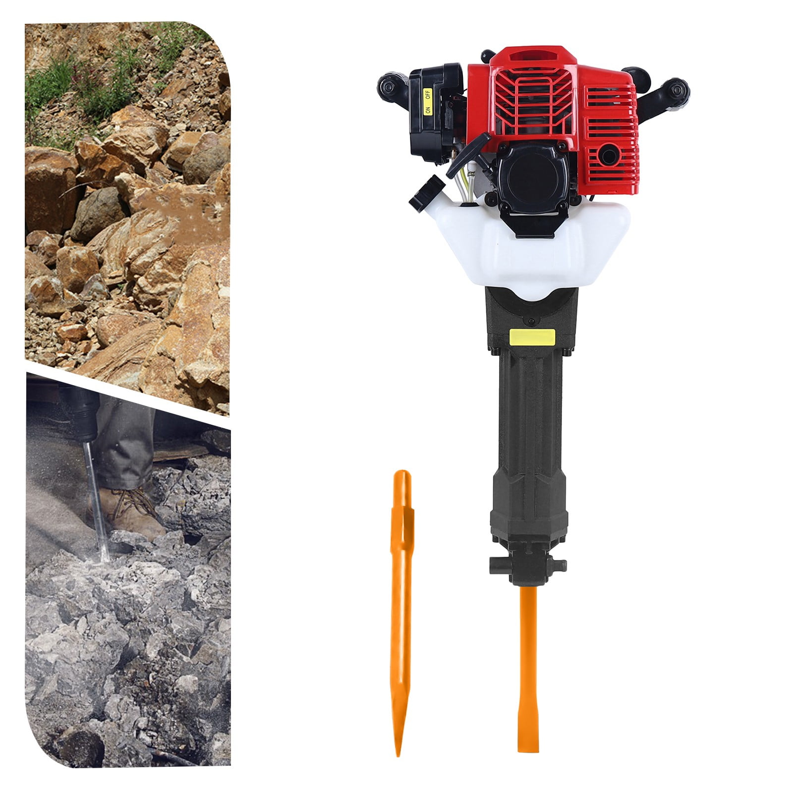 52CC Gas Powered Hand Pull Start Demolition Jack Hammer Hammer Demolition Concrete Breaker Punch Drill