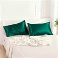 thumbnail image 5 of Lorviah 2 Pack Satin Pillowcases - Ultra Soft Cooling 20"x40" Pillow Cases for Hair & Skin, Hypoallergenic - Envelope Closure - King Size - Dark Green, 5 of 5