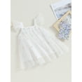 thumbnail image 3 of Liacowi Toddler Baby Girl Princess Dress Fly Sleeve Square Neck Tulle Tutu A-line Dress Summer 3D Flower/Butterfly Party Dress 6M-5T, 3 of 9