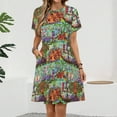 thumbnail image 2 of The ORIGINAL Enchanted Tiki Room Collage Dress Fashion Beach Short Sleeve Dresses Female Party Printed Sundress, 2 of 7