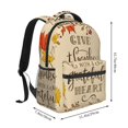 thumbnail image 2 of Easygdp Thanksgiving With A Grateful Heart Mochila Ergonómica Versátil para Laptop - Múltiples Bolsillos, Correas Ajustables, Unisex para Escuela, Viajes y Actividades al Aire Libre-One Size, 2 of 5