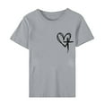thumbnail image 4 of Kayannuo Short Sleeve Womens Tops Graphic Tees Women Valentine's Day Women's Easter Lettering Printed Round Neck Short Sleeved Top Short Sleeved Round Neck Top/shirt, 4 of 5