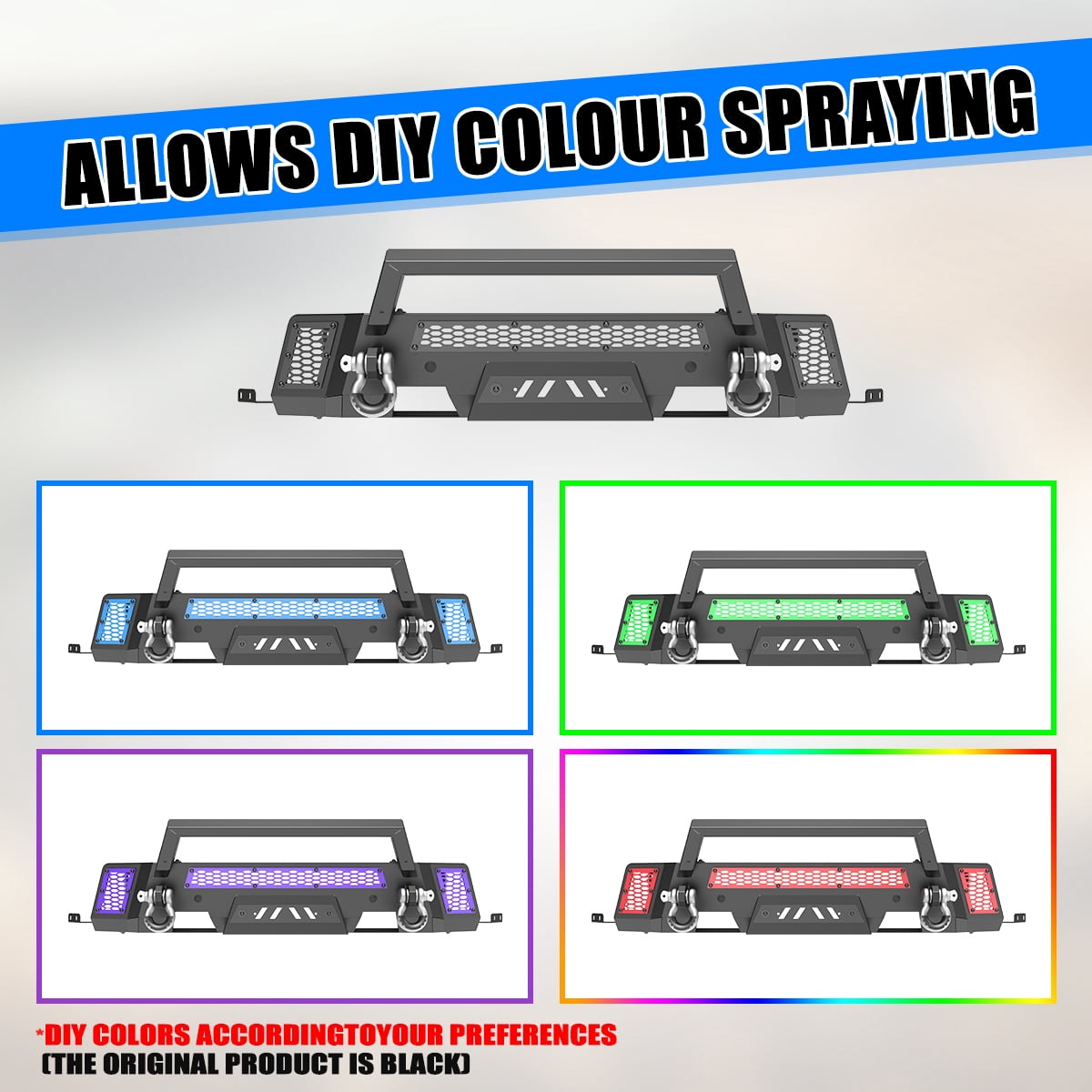 Heavy Duty Steel Front Bumper for Ford Ranger 2019 2020 2021 2022 2023,Front Bumper with Bull Bar,Black Powder Coated