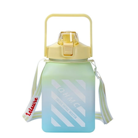 

Water Bottle With Straw Portable Leak Proof BPA Free Square Carton Drinking Bottle With Handle For Gym School Outdoor 1500ml