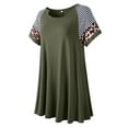 thumbnail image 4 of LARACE Plus Size Tunic Top for women Short Sleeve Blouse Clothes Top Crewneck Loose Fitting Clothing Shirt ArmyGreen 2X, 4 of 9