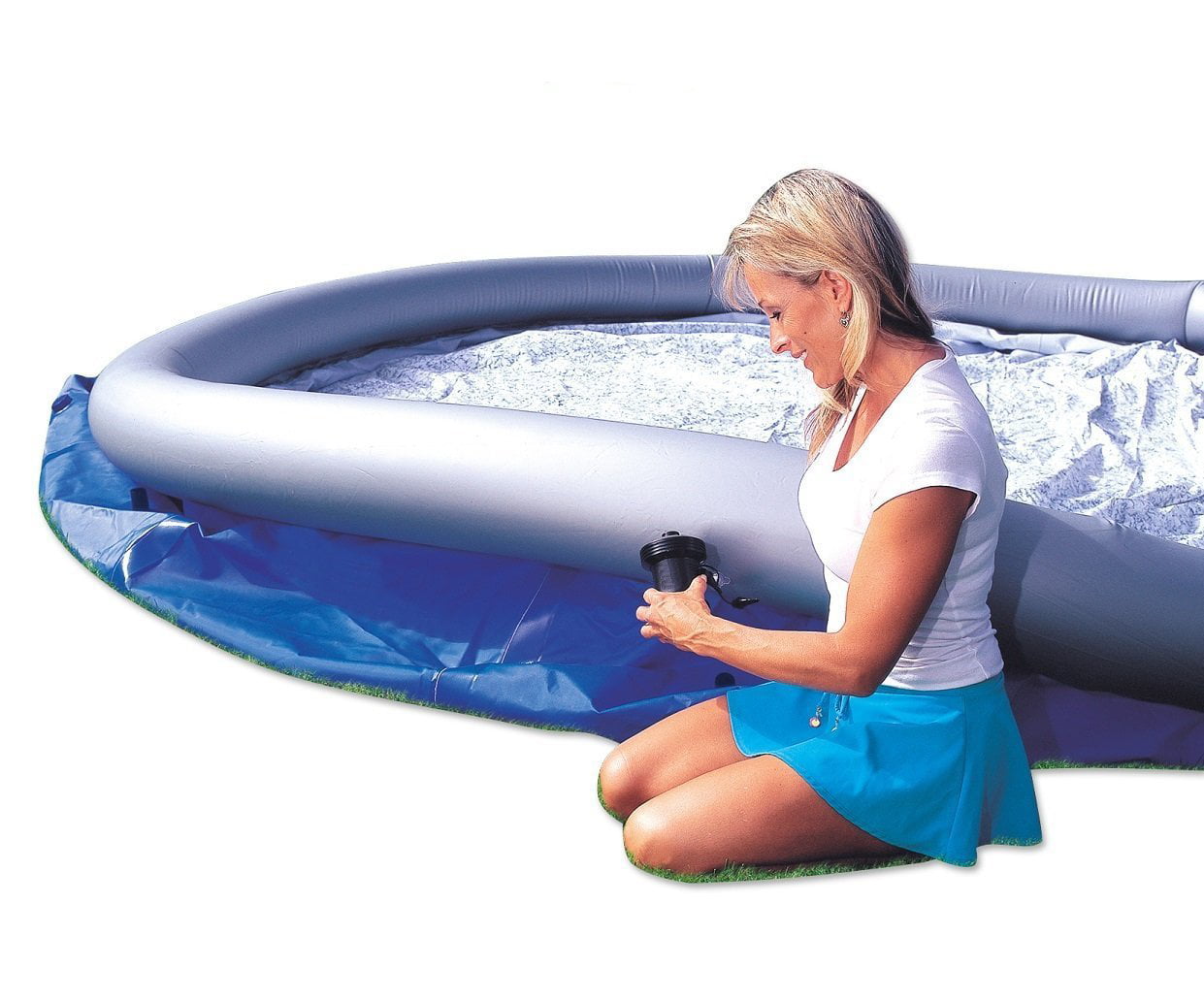 Bestway 57275E Fast Set Up 12ft x 30in Inflatable Above Ground Pool Set  with Filter Pump, Blue