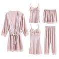 thumbnail image 3 of YWDJ Cute Pajamas for Women Pant Set Silk Lace Robe Dress Sleepwear Nightdress Pajamas Set Green XL, 3 of 4