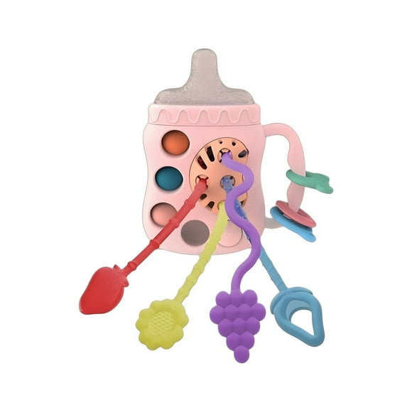 Jouets d'Éveil pour Bouteille en Silicone Souple, Apprentissage Interactif, Dentition, Activités Intérieures pour Bébés 18 Mois, Livres Éducatifs pour Adultes, Hippopotames, Dilatateur, Lissage, Nécessiteux, Nœud Coulant, Mue, Garçon 3 Ans