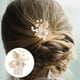 thumbnail image 2 of BRIGHTFUFU peinetas de novia para boda: peineta de metal con hojas y flores, hecha a mano con diamantes de imitación y perlas artificiales, elegante tocado para bodas., 2 of 7