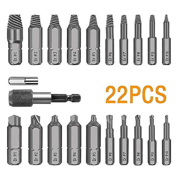 Damad Screw Ctor Remove Set Screw Or Bolt Stripped Remover 22pcs