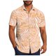 thumbnail image 2 of Blusa y camisa de manga corta con cuello vuelto para hombre, informal, a la moda, con estampado de bolsillo y botones, de poliéster., 2 of 6