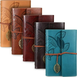 10 Pack PU Leather A6 Notebooks - Refillable 6-Ring Binder Journals With Lined Pages, Vintage Butterfly Design