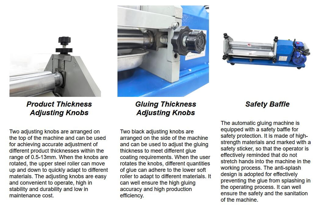 15.7 Inch Automatic Glue Machine Roller Leather Cardboard Gluing Coating Machine