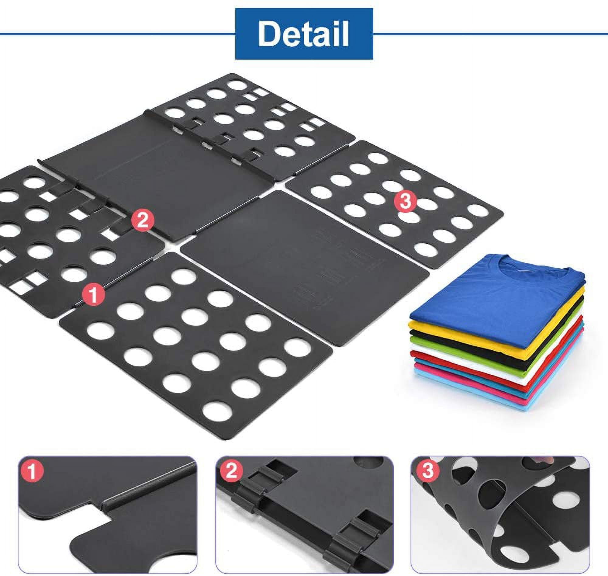 BoxLegend T Shirt Folding Board, Clothes Folder Laundry Organizer, Easy and Fast to Fold Clothes, V1 Black
