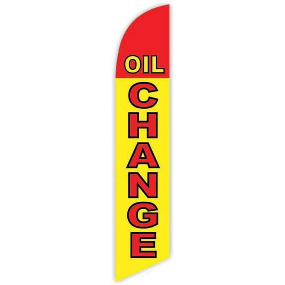 Cobb Promo Oil Change Yellow Advertising Feather Flag 12ft - Replacement Flag Only Without Poleset