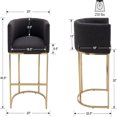 24" H Velet Counter Height Bar Stool with Barrel Back and Arms 4.5" H
