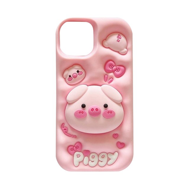 Soporte Para Cerdo Adecuado Para 16 Teléfono De Silicona Con Dibujos Animados Softpig Colisión De Teléfonos Decoración Popular Para Los Creadores De Tendencias De Moda.