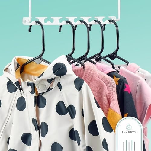 Kids Plastic Hangers, Children's Hangers for Baby, Toddler, and Child Clothes - Everyday Standard Use - Ideal for Boys and Girls Closet, Clothing, Pants, Coats, and More - Black, 40 Pack