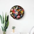 thumbnail image 4 of 12 Inch Wall Clock Battery Operated Silent Clock Decorative for Office, Kitchen, Outdoor, Living Room，Abstract Rainbow Flowers Plant Delicate, 4 of 4