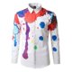 thumbnail image 1 of Camisa de traje con solapa de manga larga para hombre, ropa informal con estampado de tinta de color grafiti, material de alta calidad, moda nueva, 1 of 6