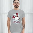 thumbnail image 3 of Tee Hunt Baby, It's Cold Outside T-Shirt Merry Christmas Snowman Candy Cane Men's Tee, Gray, 3X-Large, 3 of 5