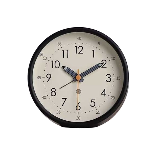 Reloj despertador analógico redondo con pilas for sala de estar, cocina, dormitorio, oficina, escuela, dormitorio, mesita de noche, despertador