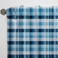 thumbnail image 3 of Designart "Plaid Pattern With Blue Nautical Charm" Plaid Blue, White Curtain 1 Panel, 3 of 6