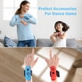 thumbnail image 3 of Paquete de 2 correas de muñeca compatibles con juego de baile, accesorios de controlador de interruptor de correa elástica ajustable (rojo y azul), 3 of 3