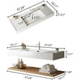 thumbnail image 2 of 48"Floating Vanity Bathroom with White Acrylic Integrated Sink Combo, Wall Mounted Bathroom Storage Cabinet Set with Walnut Open Shelf Layer, Without Faucet, 2 of 6