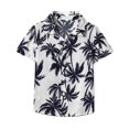 thumbnail image 4 of Wuxian Men Summer Beach Shirts Short Sleeve Button Down Classic Floral Graphic Print Casual Blouse Comfortable Business Casual Dailywear Breathable Lightweight Soft Cozy Tops Shirts,White,S, 4 of 4
