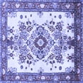 thumbnail image 1 of Ahgly Company Machine Washable Indoor Square Medallion Blue Traditional Area Rugs, 7' Square, 1 of 4