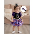 thumbnail image 4 of BemeyourBBs Baby Girl Halloween Outfit Pumpkin Ghost Print Romper Dress Headband, 4 of 9