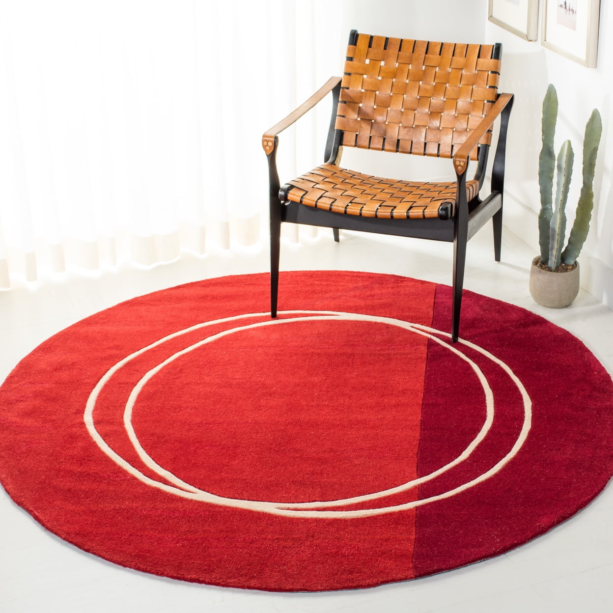 SAFAVIEH Rodeo Drive Malandra Geometric Wool Area Rug, Multi, 8' x 8' Square