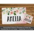 thumbnail image 2 of Printtoo Floral Print Personaized Gift For Kids Placemat & Coaster Set For Girls,Boys Gift,Christmas Gift-8x11.5 Inch, 2 of 5