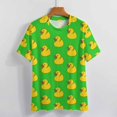thumbnail image 3 of Duck Pattern Green Background Women's T-Shirt Short Sleeve T Shirts Tops Tee Ladies Loose T, 3 of 6