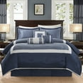 thumbnail image 2 of Madison Park Cal King Genevieve 7-Piece Comforter Set, Navy, 2 of 5