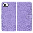 thumbnail image 5 of Asuwish Compatible with iPhone 16E 6.1 inch Wallet Phone Case and Tempered Glass Screen Protector Flip Credit Card Holder Stand Mandala Flower Cell Cover for i Phone16E i16e 16ECase Women Men Purple, 5 of 8