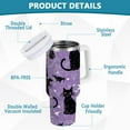 thumbnail image 2 of Yayeee 30oz Stainless Steel Tumbler with Straw and Handle Double-Wall Insulated Travel Water Bottle, Halloween Cats, 2 of 8