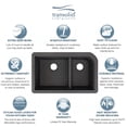 thumbnail image 6 of Transolid Radius Granite 31-in Undermount Kitchen Sink Kit with Grids, Strainers and Drain Installation Kit in White, 6 of 7