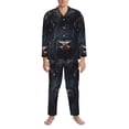 thumbnail image 3 of Fuzoiu Majestic Black Yak Print Men's Long-Sleeved Pajama,Lounge Button Down Nightwear,Mens Notch Collar Pajama Set -X-Large, 3 of 7