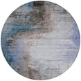 thumbnail image 3 of HomeRoots 629993 8 ft. Brown Lavender & Taupe Abstract Washable Transitional Indoor & Outdoor Round Area Rug, 3 of 9