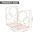 thumbnail image 4 of Bookends Black, Decorative Metal Book Ends Supports for Shelves, Unique Geometric Design, 4 of 4