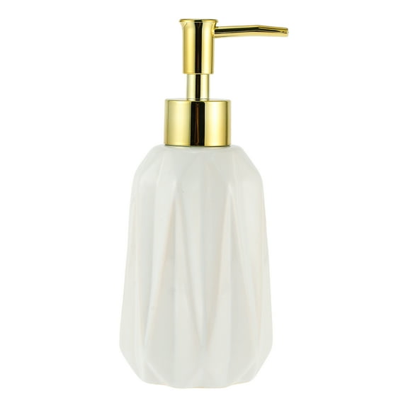 Unique Bargains 1 Pc Simple Diamond Shape Soap Pump Dispenser for Bathroom Hotel 300ml White