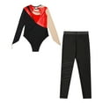 thumbnail image 4 of iixpin Gymnastics Leotards for Girls Dance Unitards and Leggings Biketards 2 Piece Dance Outfits Full Body Jumpsuit Red 14, 4 of 5