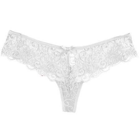 

Fsqjgq Underwear Women Sparkly Lingerie for Women Underwear Sheer Lace Fashion Lace Underpant Tank Delicate Women Translucent Apron Lingerie Womens Underwear Polyester White Xl