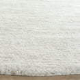 thumbnail image 3 of SAFAVIEH Jasmine Sashka Solid Polyester Shag Area Rug, Ivory/Light Grey, 6'7" x 6'7" Round, 3 of 7