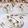 thumbnail image 2 of Brown Plaid Cloth Napkins, Spring Summer Farmhouse Buffalo Checkered Washable and Reusable Dinner Napkins Set of 4, Table Napkin for Kitchen Party Birthday Wedding Hotel Housewarming 20"x20", 2 of 8