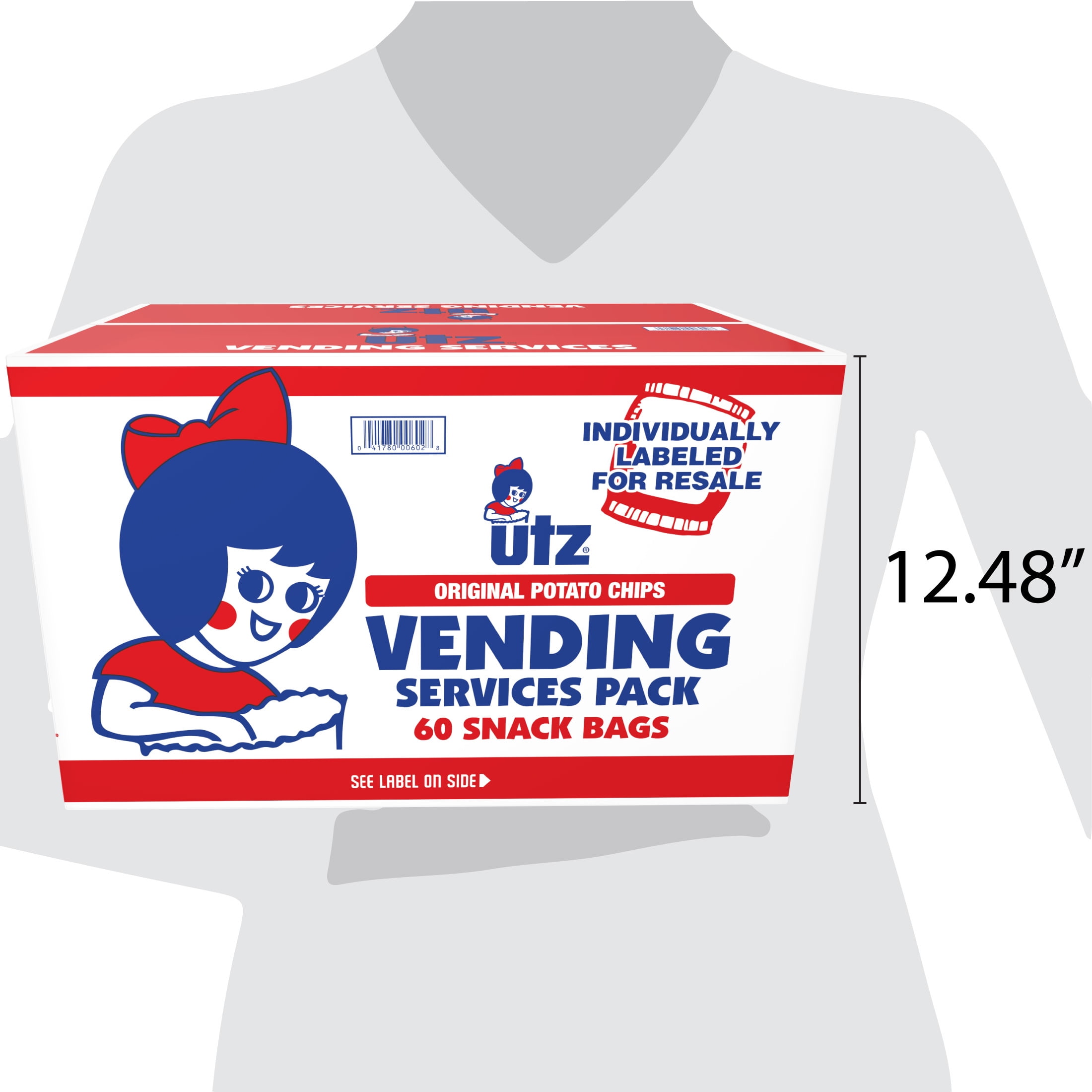 (2 pack) Utz Original Chip Snack Pack, Multipack, Gluten-Free, Potato Chips, 1 oz, 60 Count