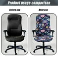 thumbnail image 4 of Xoenoiee Abstract Boho Flowers Print Office Chair Covers, Stretch Computer Boss Chair Cover with Button High Back Chair Slipcover Anti-Dust Rotating Chair Cover for Home Office, Large, 4 of 6